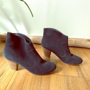 Blue Suede leather booties